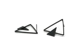 Black Triangle Earring, 4 Oxidized Brass Black Triangle Earring Posts, Pendants, Findings (29.5x29x1.2mm) E374 S763