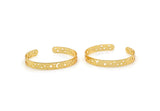 Gold Moon Stars Cuff, Gold Lacquer Plated Brass Open Bangles with Moon and Stars BRC150 Q0051