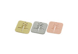 Chinese Goat Zodiac, Brass/Steel/Copper Geometric Shaped Yang Character Charms With 1 Hole, Year Of The Sheep Charms (20x20x0.80mm) SMP3263