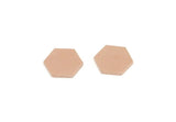 Copper Hexagon Blank, 12 Raw Copper Hexagon Blanks, Stamping Blanks (10x0.80mm) SMP3118