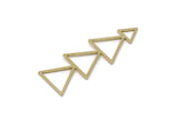 Brass Triangle Charm, 4 Raw Brass Triangle Charms, Geometric Findings (39x13.5x0.80mm) SMP3038