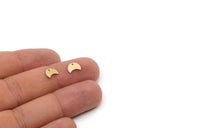 Brass Moon Charm, 4 Pieces Raw Brass Tiny Crescent Moon Charms With 1 Hole, Findings (6x8x0.60mm) SMP2878