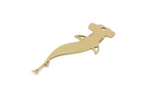 Brass Fish Charm, 8 Raw Brass Hammerhead Shark Charms With 1 Hole, Ocean Jewellery, Earring Findings (41x13x0.60mm) SMP2786