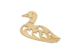 Brass Duck Charm, 4 Raw Brass Duck Charms, Blank Findings (22x32.5x0.60mm) SMP2937