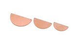 Semi Circle Charm, Raw Copper Half Moon Connectors With 2 Holes, Stamping Blank (10/12.5/15x0.80mm) SMP2888