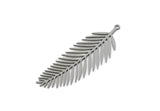 Steel Leaf Charm, 6 Stainless Steel Branch Charms With 1 Loop, Charm Pendants (50x18x0.80mm) SMP3077