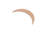 Copper Moon Charm, Raw Copper Crescent Moon Charms With 2 Holes, Findings (42x7x0.80mm) SMP3338