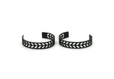 Chevron Cuff Blank, Oxidized Brass Black Chevron Cuff Bracelet Blanks Bangle (12x145x0.80mm) T101 S185