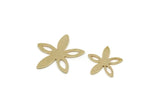 Brass Flower Charm, Raw Brass Flower Charms, Charm Pendants, Earring Findings (19/14x0.80mm) SMP3300