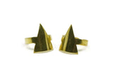 Brass Triangle Ring, 2 Raw Brass Adjustable Triangle Ring N0115
