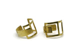 Brass Ring, 2 Raw Brass Adjustable Rings N0024