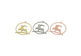 Chinese New Year Charm, Brass/Steel/Copper Year Of The Goat Charms With 1 Loop, Zodiac Charm For Jewelry Making (30x28x0.80mm) SMP3267