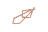 Copper Triangle Charm, 4 Raw Copper Diamond Charms With 1 Loop, Findings (36x14x0.80mm) SMP2906
