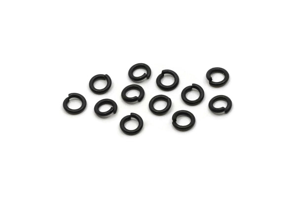 6mm Jump Ring - 50 Oxidized Black Brass Jump Ring Connectors Findings (6x1.2mm) A0367