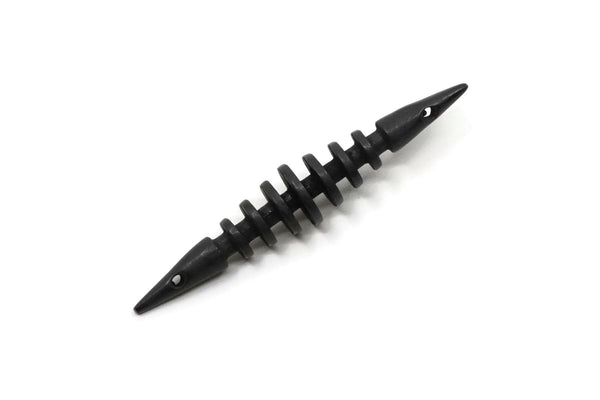 Black Spike Charm, Oxidized Black Brass Spike Tribal Pendants With 2 Holes (48x8mm) BS 1870
