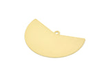 Gold Geometric Charm, 2 Gold Plated Brass Fan Charms With 1 Loop, Pendants, Earrings, Findings (38x23x0.40mm) D1042