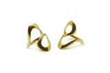 Brass Boho Ring - 4 Raw Brass Chic Rings - (20mm) Mn60