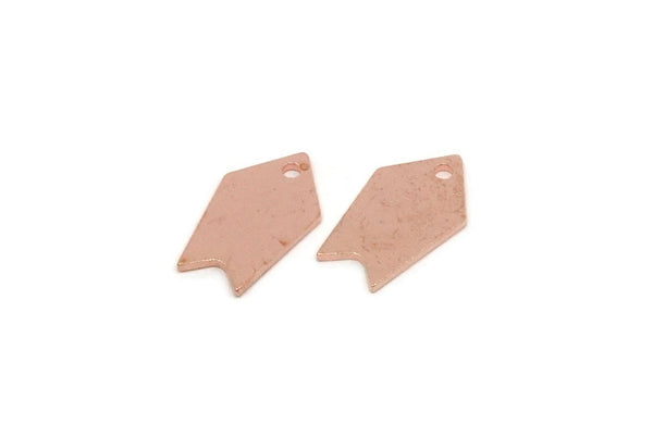 Copper Triangle Charm, 12 Raw Copper Tiny Triangle Charms With 1 Hole, Findings (15x9x0.80mm) SMP2918