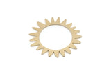 Brass Sun Charm, 8 Raw Brass Sun Charms, Rising Sun Charms, Findings (19x22x0.60mm) SMP2949