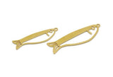Brass Fish Charm, Raw Brass Fish Charms With 1 Loop, Blanks, Findings (32/40x0.60mm) SMP2817