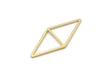 Brass Diamond Charm, 12 Raw Brass Diamond Charms, Connector Findings, Geometric Parts (28x13x0.80mm) SMP3024