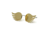 Brass Wing Earring, 8 Raw Brass Wing Stud Earrings, Findings (15x9x0.60mm) SMP3326