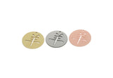 Chinese Goat Zodiac, Brass/Steel/Copper Geometric Shaped Yang Character Charms With 1 Hole, Year Of The Sheep Necklace (25x0.80mm) SMP3257
