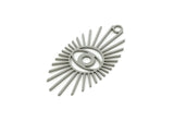 Steel Eye Charm, 6 Stainless Steel Eye Charms With 1 Loop, Findings (43x22x0.80mm) SMP3070