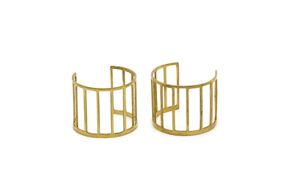 Brass Rail Ring - 5 Raw Brass Adjustable Rail Rings 16-17mm / 23 Gauge Mn29