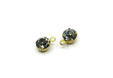 Brass Bead, 8 Black Diamond Crystal Rhinestone Beads Brass Setting for SS24 - 5.3mm SS24 S406 Y204