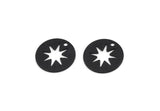 Black Star Charm, 24 Oxidized Black Brass Star Charms With 1 Hole, Findings (12x0.50mm) D1197