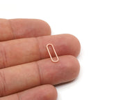 Copper Oval Charm, 4 Pieces Raw Copper Oval Rings, Connectors (15x5x0.80mm) SMP2852