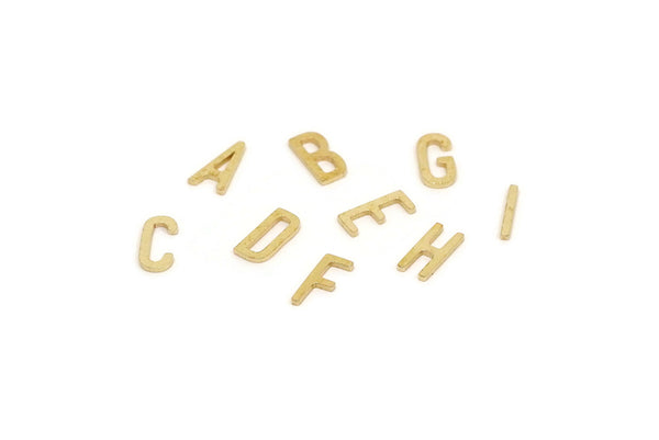 Brass Alphabet Charm, Raw Brass Whole Letters, Personalized Initials, Letter Findings SMP2740