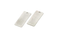 Silver Rectangle Bar, 12 Antique Silver Plated Brass Rectangle Blanks, Charms  (20x8mm) Brs 161 A0384