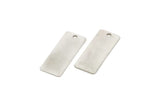 Silver Rectangle Bar, 12 Antique Silver Plated Brass Rectangle Blanks, Charms  (20x8mm) Brs 161 A0384
