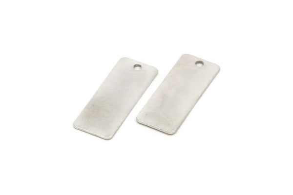 Silver Rectangle Bar, 12 Antique Silver Plated Brass Rectangle Blanks, Charms  (20x8mm) Brs 161 A0384