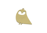 Brass Bird Charm, Raw Brass Owl Shaped Charms With 1 Loop, Findings (27x16.5x0.60mm) SMP3337