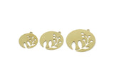 Brass Round Charm, Raw Brass Branch Charm With 1 Loop, Brass Earring Charms, Brass Charms for Jewelry Making (20/25/30x0.60mm) SMP3094
