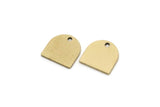 Brass D Shaped Charm, Raw Brass D Shaped Charms With 1 Hole, Earrings, Findings (11x11x1mm) SMP2973