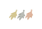 Custom Leaf Charms for Jewelry Making, Personalized Brass, Copper, Stainless Steel Branch Pendant With 1 Loop, Nature (25x12mm) SMP3149