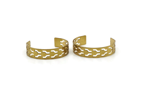 Brass Zigzag Cuff, Raw Brass Zigzag Cuff Bracelet Blank Bangles Without Holes (15x145x1mm) BRC126
