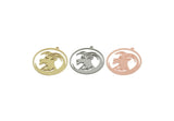 Chinese New Year Charm, Brass/Steel/Copper Year Of The Goat Charms With 1 Loop, Zodiac Charm For Jewelry Making (30x28x0.80mm) SMP3268