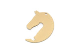 Brass Horse Charm, 6 Raw Brass Horse Charms With 1 Hole, For Jewelry Making (27x19.5x0.60mm) SMP2995