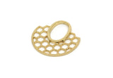 Gold Honeycomb Pendant, 2 Gold Plated Brass Honeycomb Pendant, Earrings, Charms (30x31mm) E652 Q0299