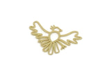 Brass Bird Charm, Raw Brass Phoenix Charms, Findings, Customized Jewelry (21x30x0.60mm) SMP3214
