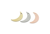 Moon Charm, Raw Brass/Stainless Steel/Raw Copper Crescent Moon Charms With 1 Hole, Findings (16.5x4.5x0.80mm) SMP3367