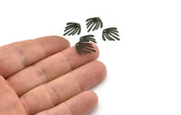Black Fringed Charm, 24 Oxidized Black Brass Fringed Charms With 1 Hole (15x14x0.60mm) A3193 H0943