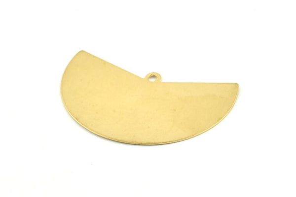 Brass Geometric Charm, 10 Raw Brass Fan Charms With 1 Loop, Pendants, Earrings, Findings (38x23x0.40mm) D1042