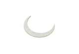 Silver Moon Blank, 12 Antique Silver Plated Brass Crescent Moon Shaped Blanks, Findings (18.5x3x0.60mm) A4972