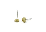 Brass Circle Earring, 8 Raw Brass Circle Stud Earrings (5x1.5mm) SY0152 KAYNAK